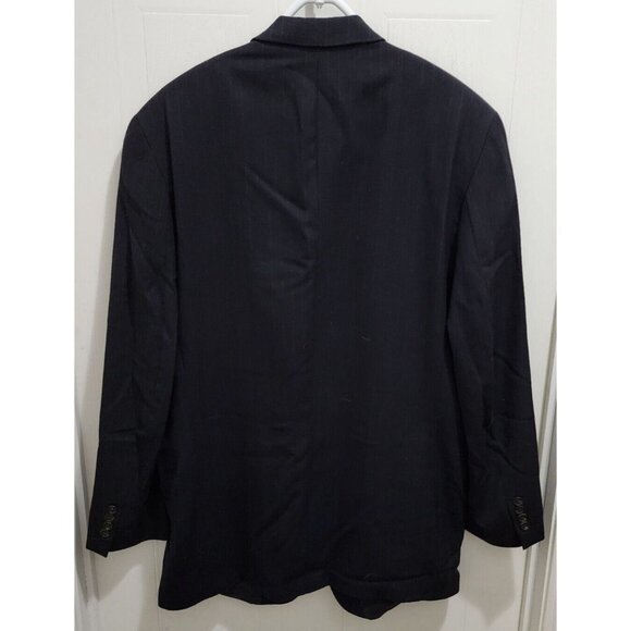 Ralph Lauren Black Striped Three Button Sport Coat Blazer Suit Jacket Size 44L - Picture 11 of 12